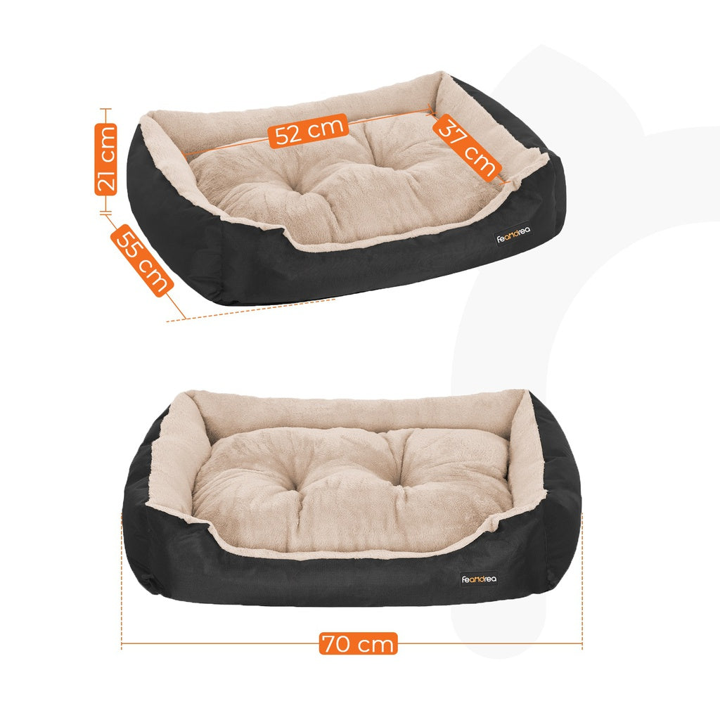 FEANDREA 70cm Dog Bed Reversible Cushion Dark Grey Feandrea