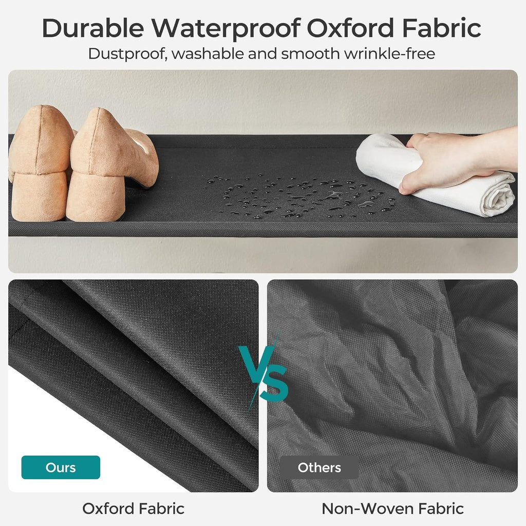 SONGMICS 5 Tier Shoe Rack Storage Organizer for 20-25 Pairs with 4 Hooks Rustic Brown SONGMICS