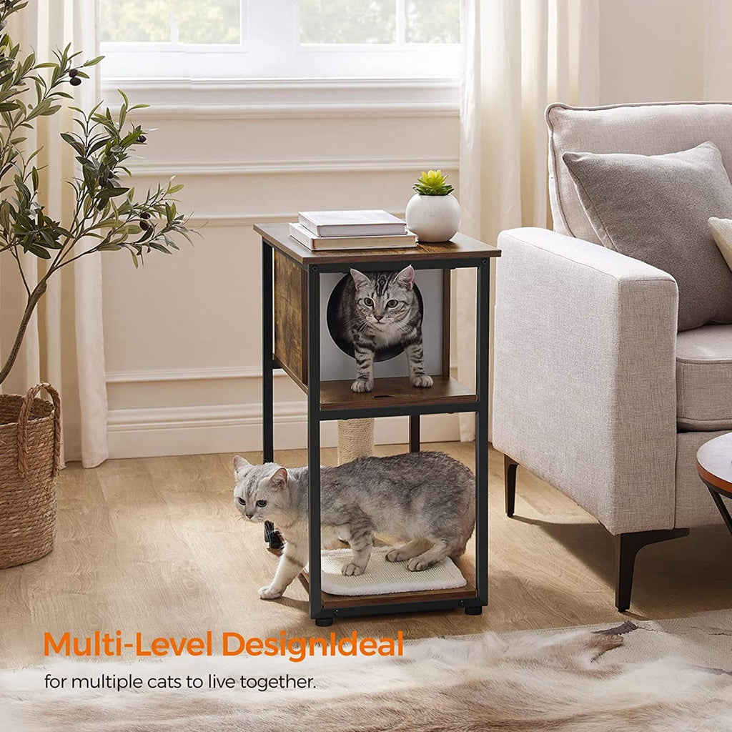 FEANDREA Cat Tree and End Table Rustic Brown PCT111H01 Feandrea