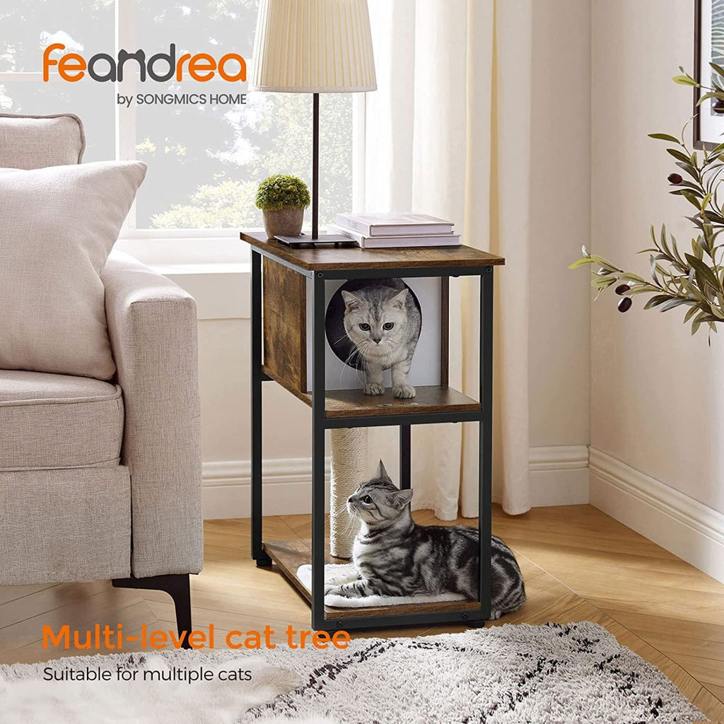 FEANDREA Cat Tree and End Table Rustic Brown PCT111H01 Feandrea
