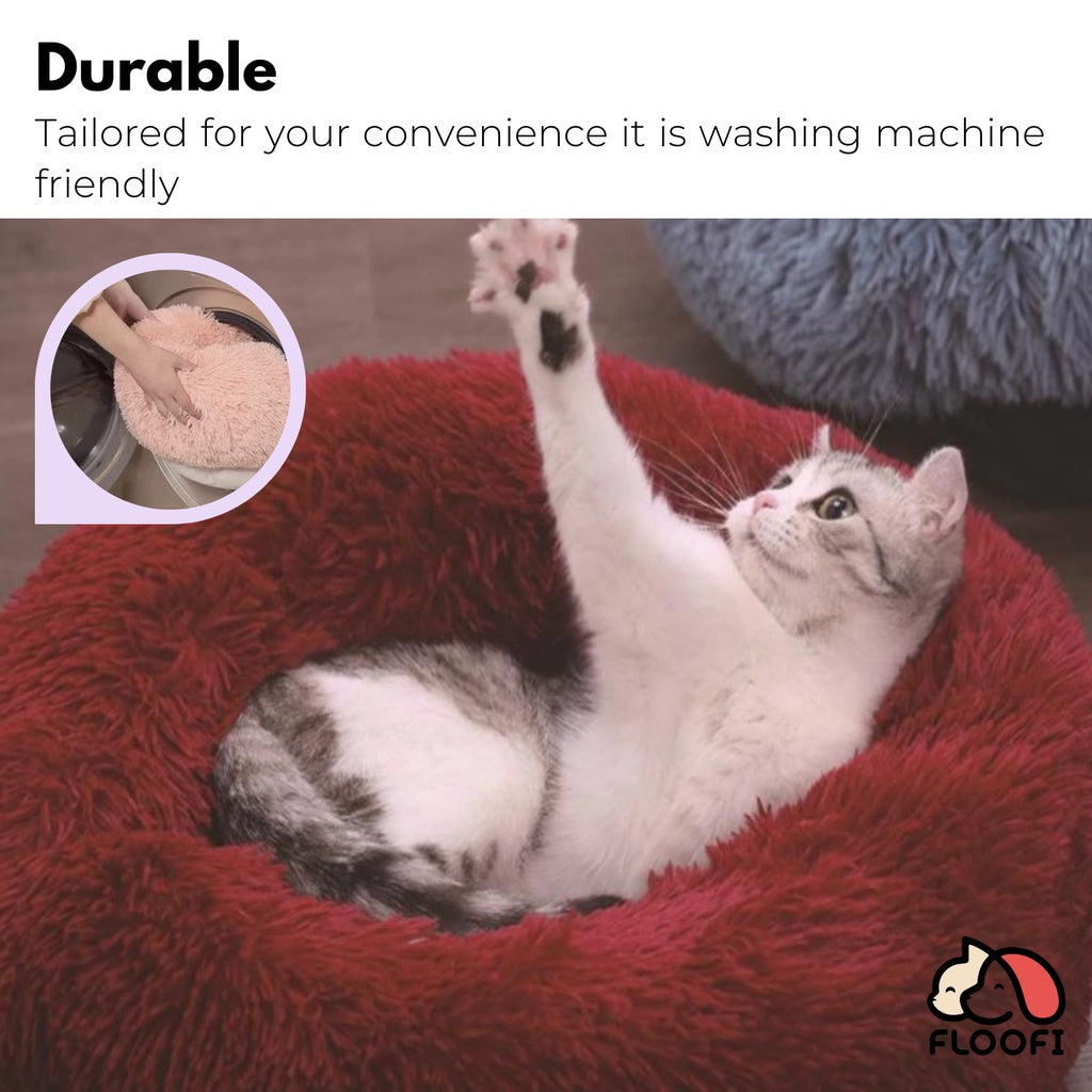 FLOOFI XL 100CM Round Pet Bed (Dark Grey) FLOOFI