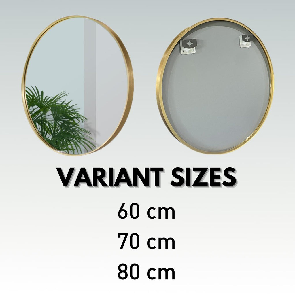 EKKIO 60cm Round Aluminium Wall Mirror EKKIO