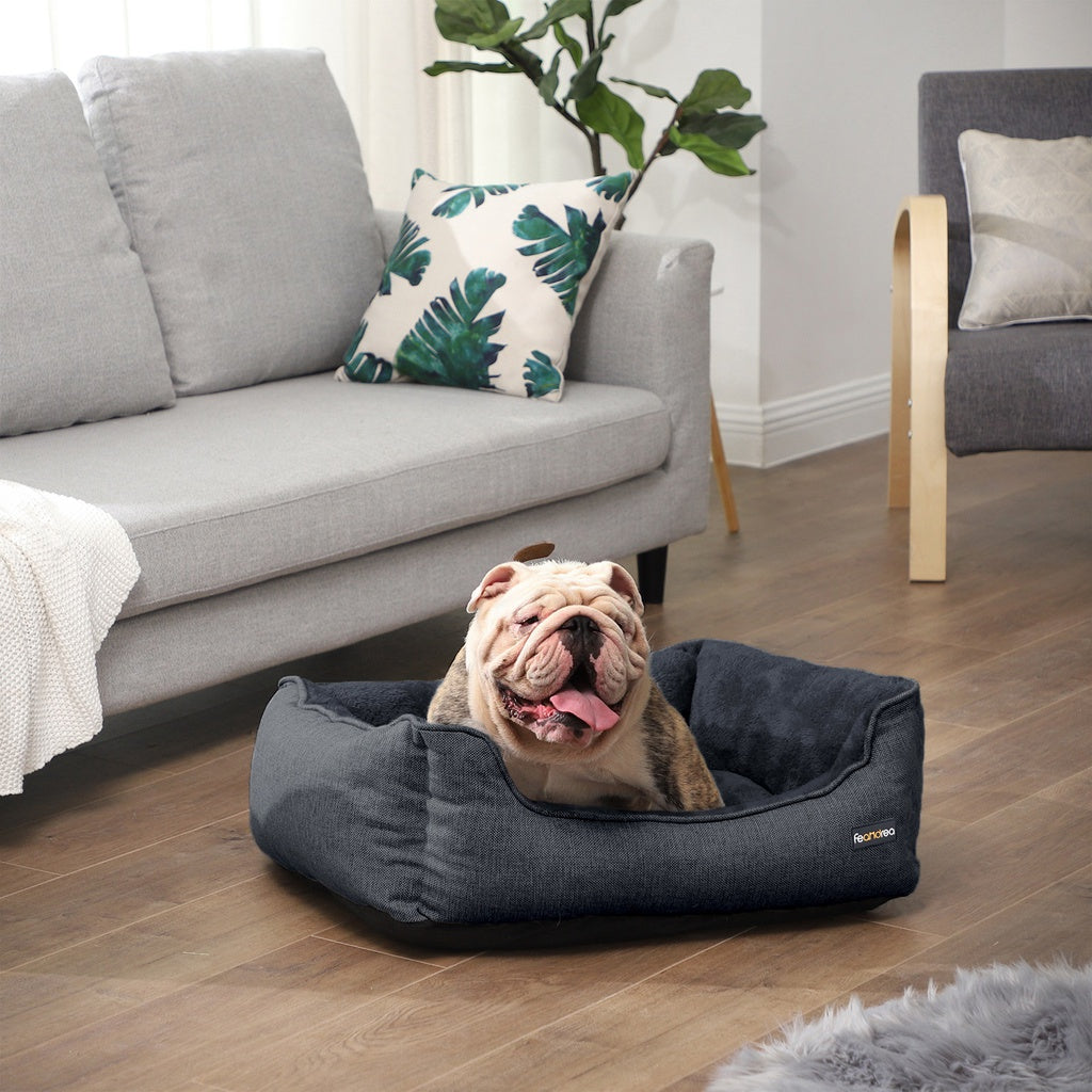 FEANDREA 70cm Dog Sofa Bed with Removable Washable Cover Dark Grey Feandrea