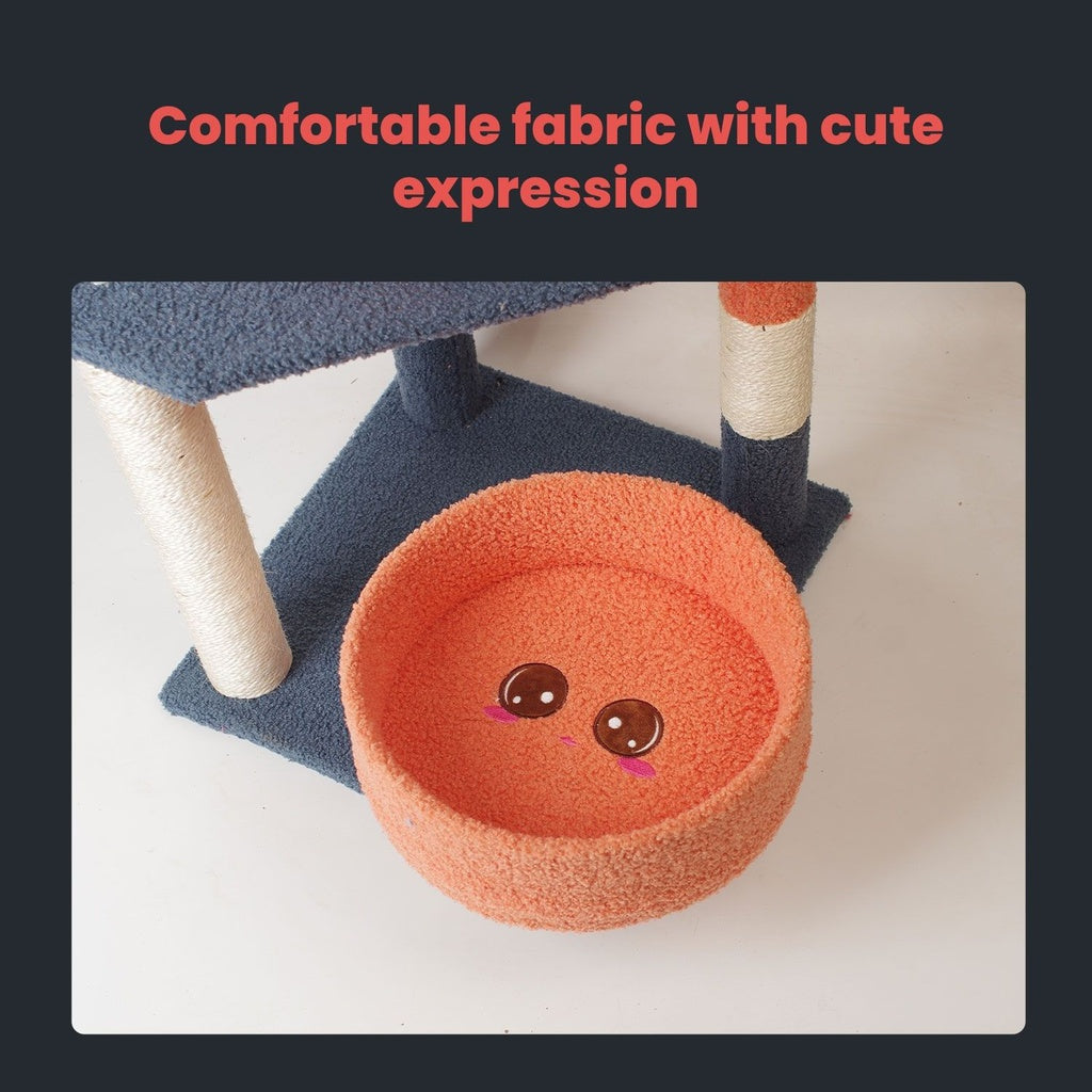 Floofi 110cm Emoji Plush Cat Condo Cat Tree Blue Red FLOOFI