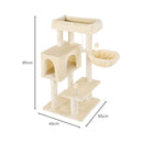 Floofi 97cm Adjustable Base Plush Cat Tree Beige FLOOFI