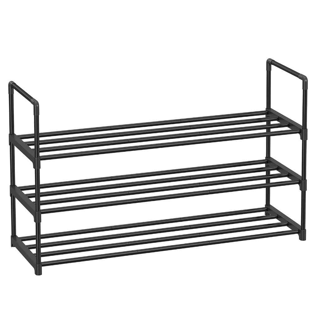 SONGMICS 3-Shelf Metal Shoe Rack Entryway Black LSA303B02 SONGMICS