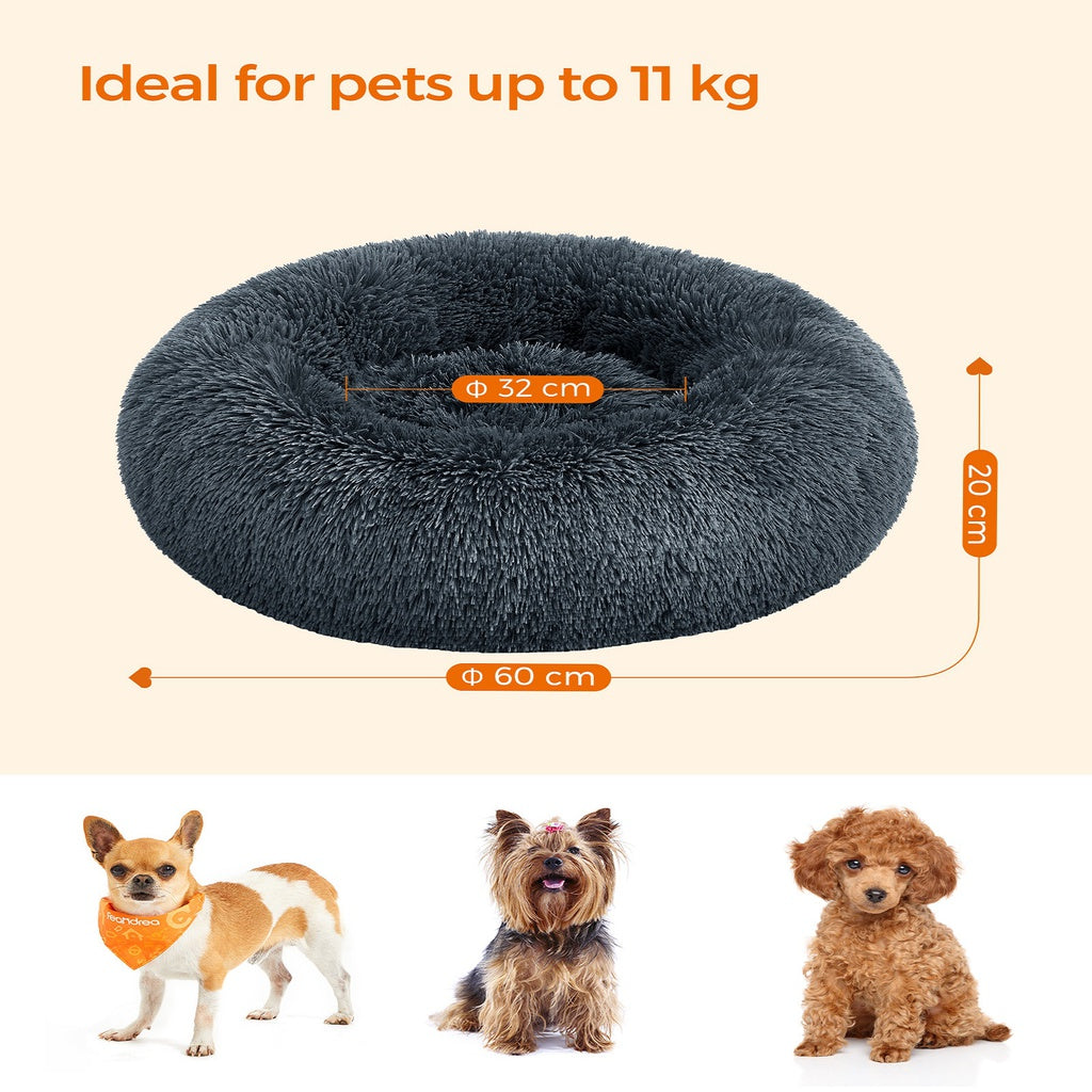 FEANDREA 60cm Dog Bed with Removable Washable Cusion Dark Gray Feandrea