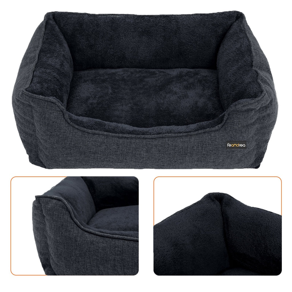 FEANDREA 70cm Dog Sofa Bed with Removable Washable Cover Dark Grey Feandrea