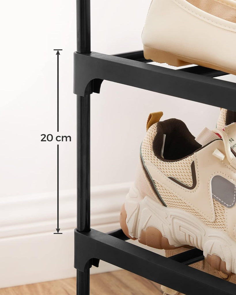 SONGMICS 10 Tier Metal Shoe Rack for 50 Pairs of Shoes Black SONGMICS