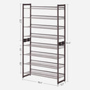 SONGMICS 8-Tier Shoe Rack Storage 32 pairs with Adjustable Shelves Gray SONGMICS