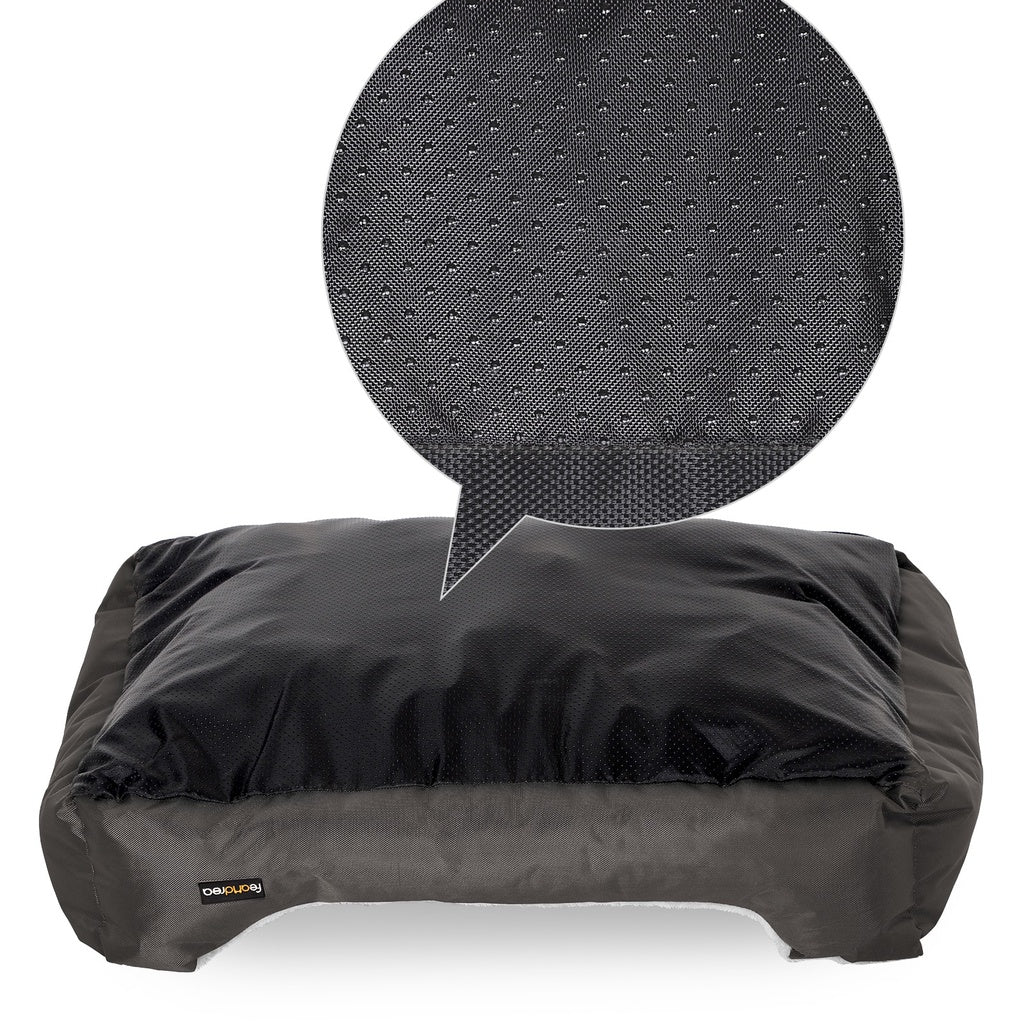 FEANDREA 70cm Dog Bed Reversible Cushion Dark Grey Feandrea