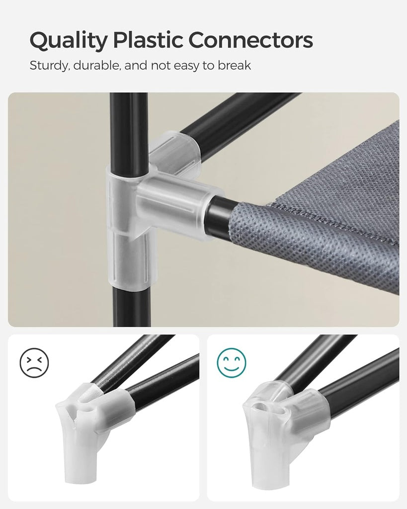 SONGMICS 9 Tier Shoe Rack for 27-35 Pairs of Shoes with Nonwoven Fabric Cover Grey SONGMICS