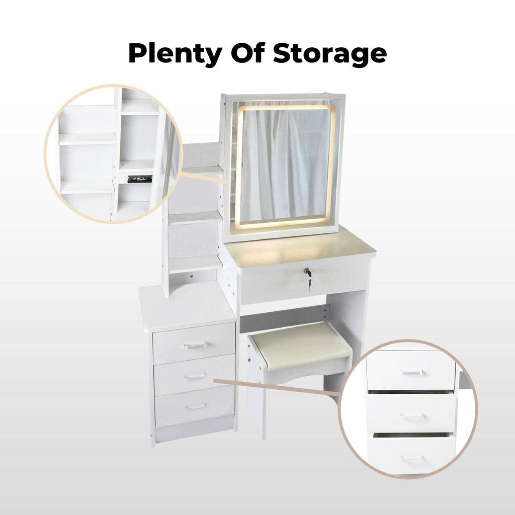 EKKIO Dressing Table White LED Mirror EKKIO