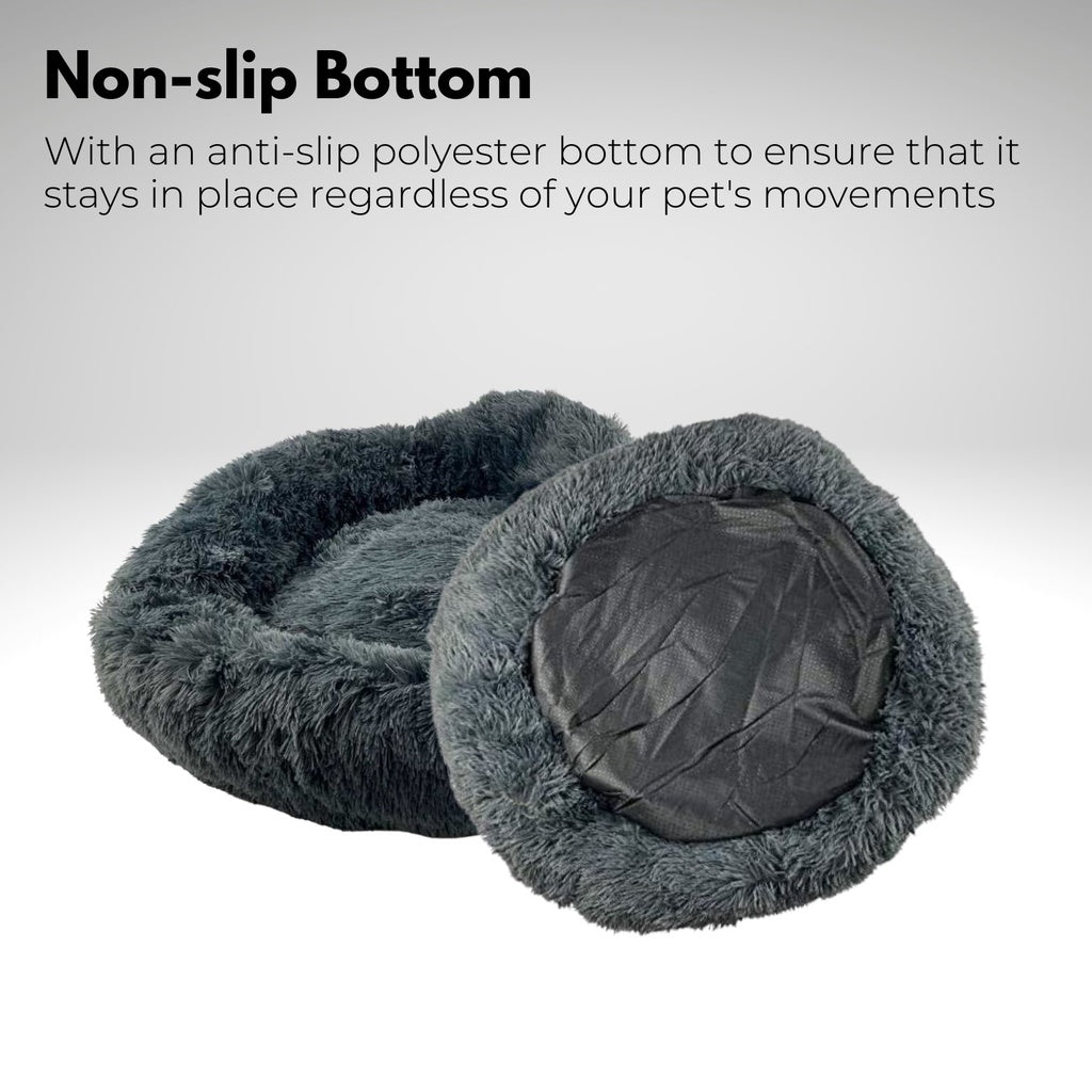 FLOOFI XL 100CM Round Pet Bed (Dark Grey) FLOOFI