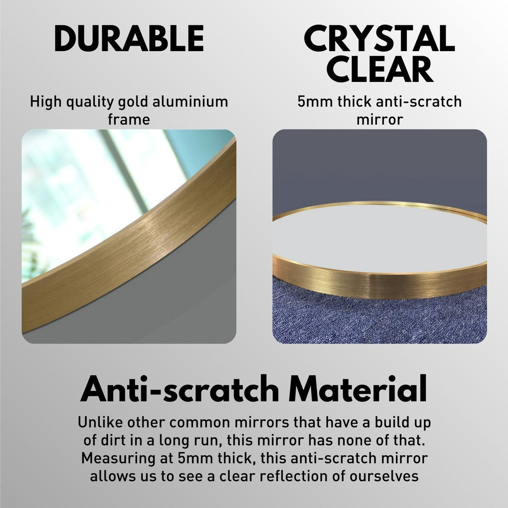 EKKIO 70cm Round Aluminium Wall Mirror EKKIO