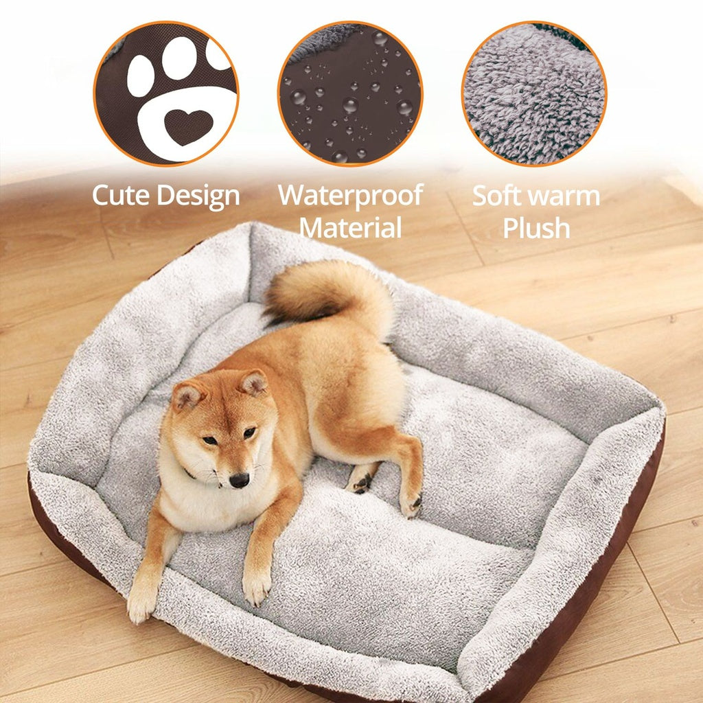 Floofi Pet Bed Square XL Size (Coffee) FLOOFI