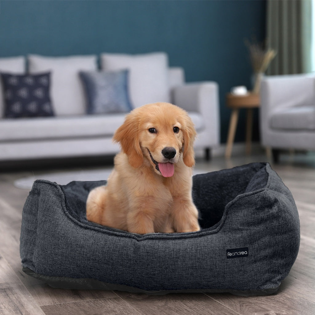 FEANDREA 70cm Dog Sofa Bed with Removable Washable Cover Dark Grey Feandrea