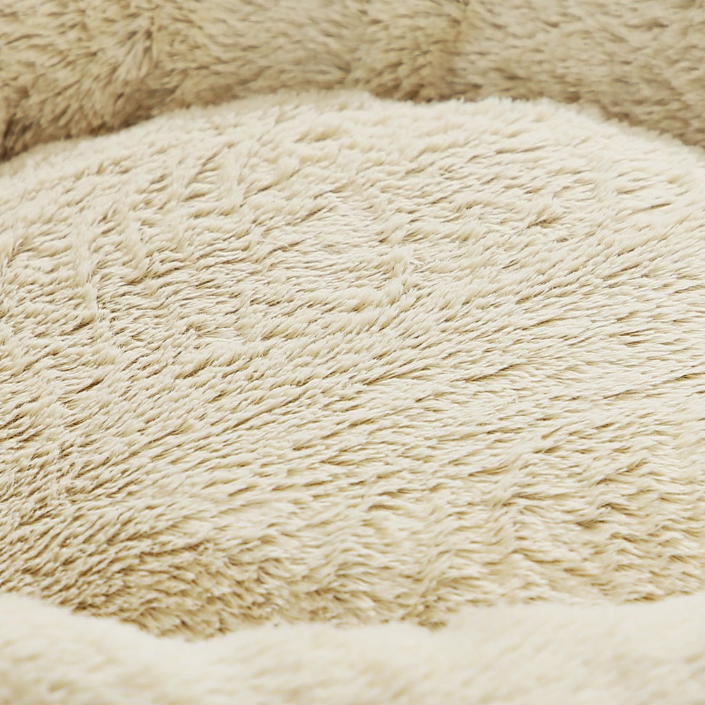 FEANDREA 55cm Dog Sofa Bed Round Shape Fabric Grey Feandrea