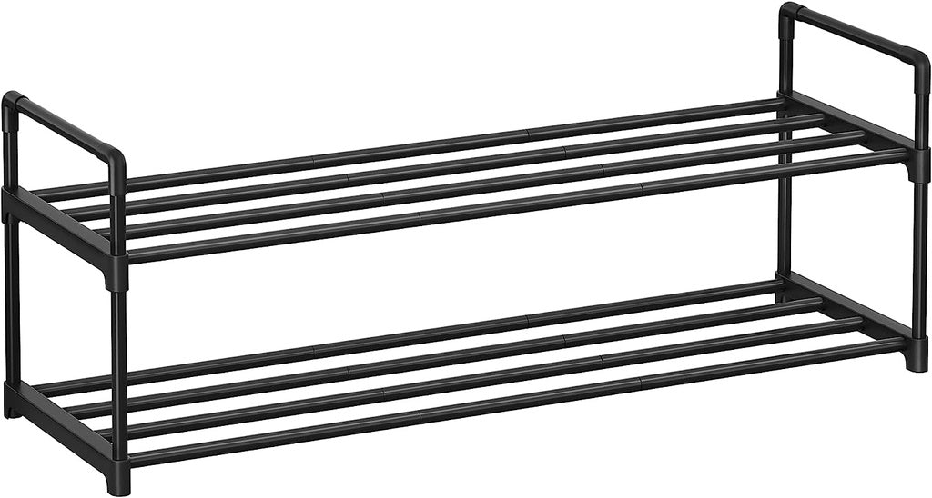 SONGMICS 2 Tier Metal Shoe Rack for 10 Pairs of Shoes Grey SONGMICS