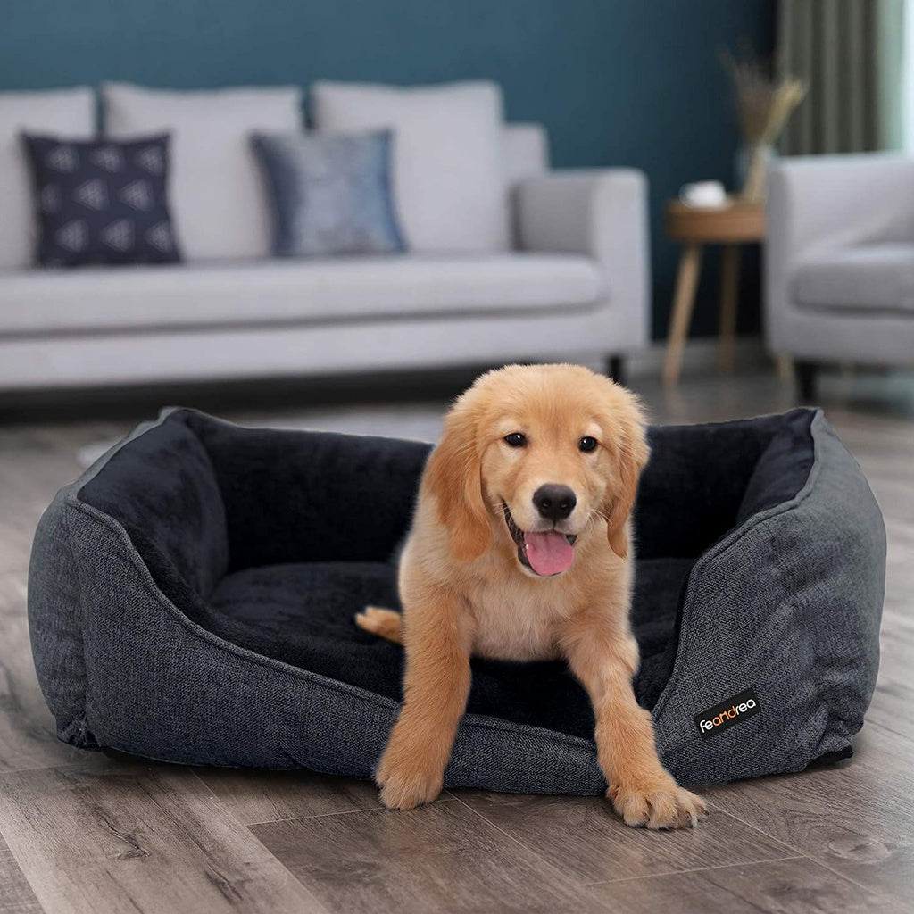 FEANDREA 110cm Dog Sofa Bed with Removable Washable Cover Dark Grey Feandrea