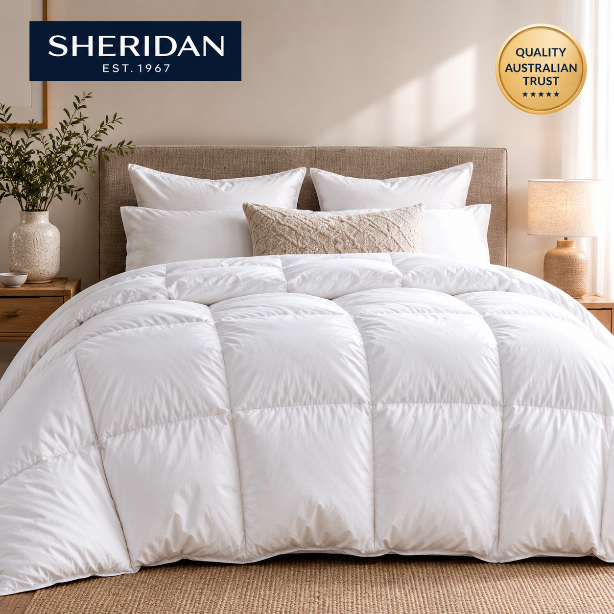 Sheridan Deluxe Light 50% Goose Down 50% Goose Feather Quilt