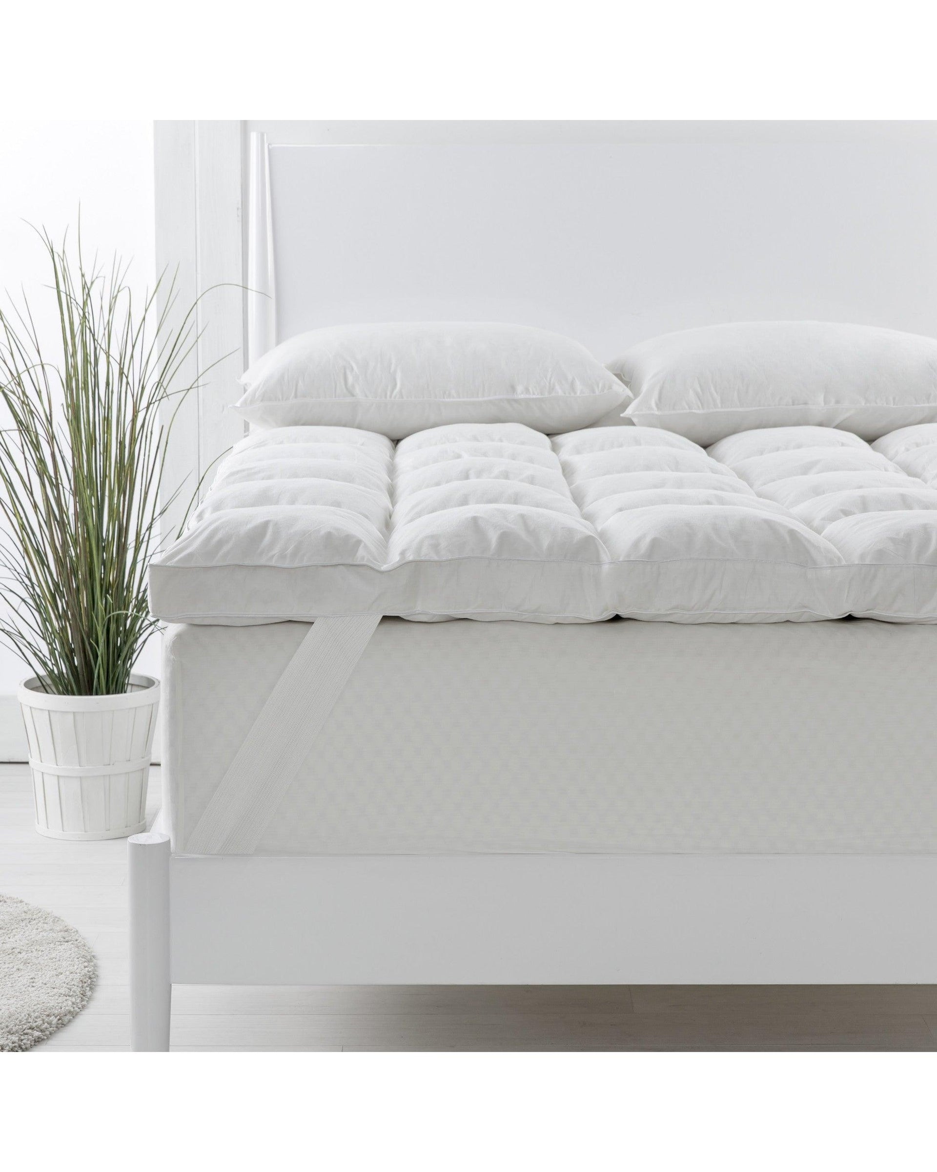 Royal Comfort 1800GSM Duck Feather Down Topper And 1000GSM 2 Duck Pillows Set Royal Comfort