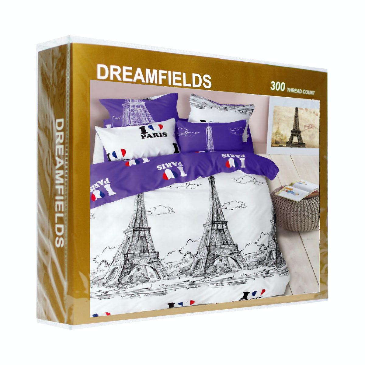 Dreamfields Paris Design Quilt Doona Duvet Cover Set