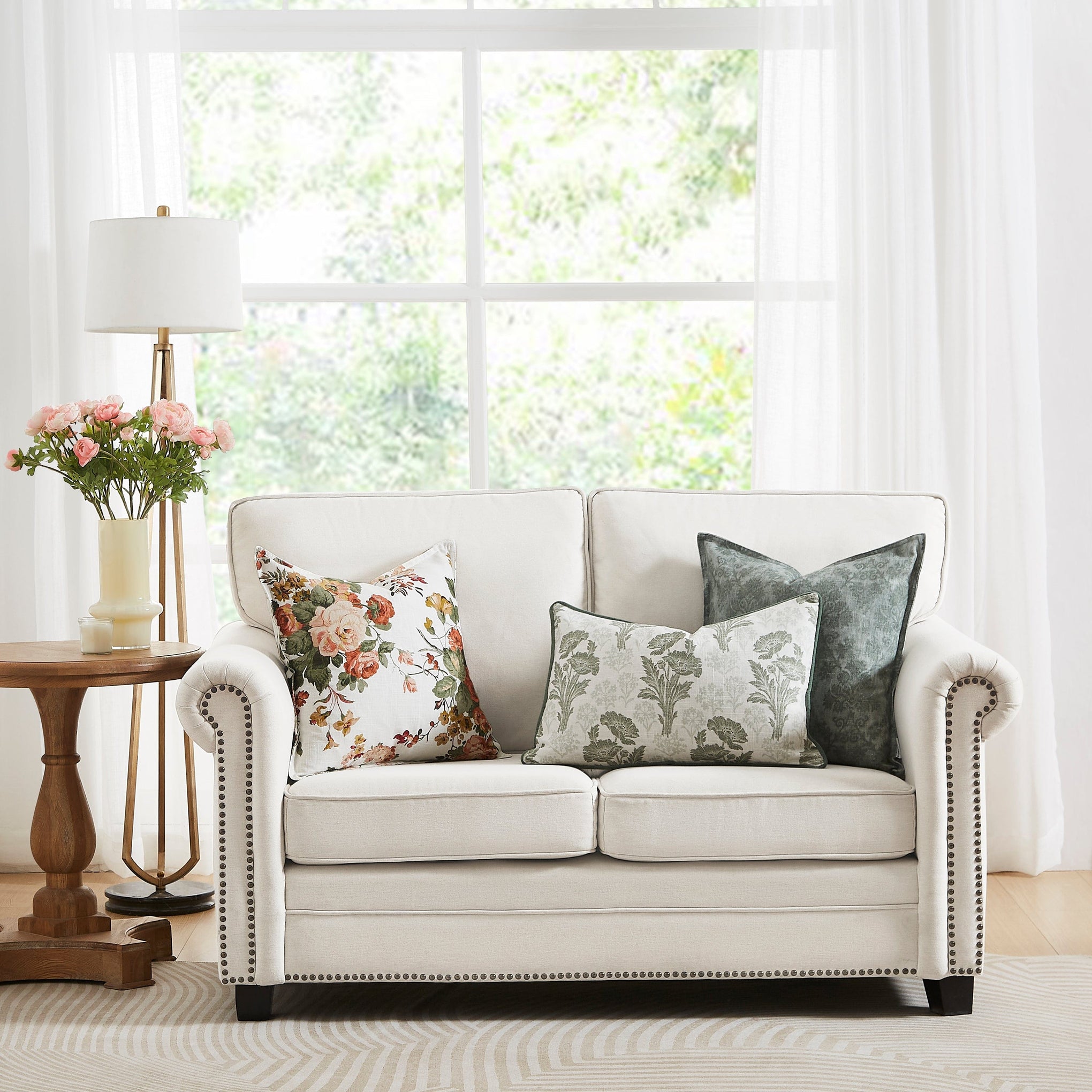Laura Ashley Cushion LAURA ASHLEY | FORDEN HEDGEROW GREEN 50X50CM FILLED CUSHION