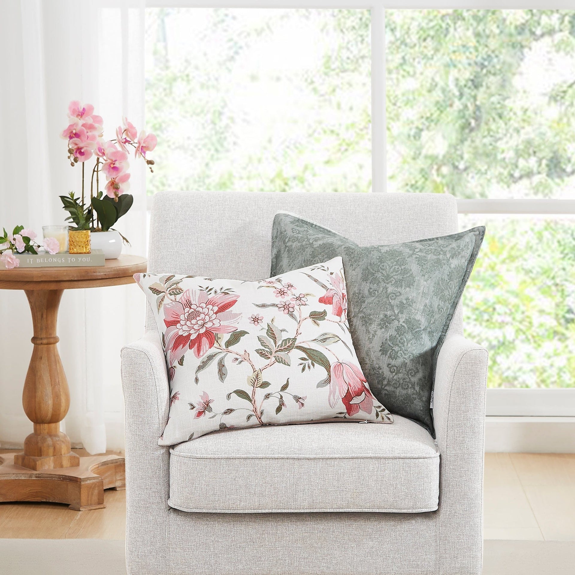 Laura Ashley Cushion LAURA ASHLEY | FORDEN HEDGEROW GREEN 50X50CM FILLED CUSHION