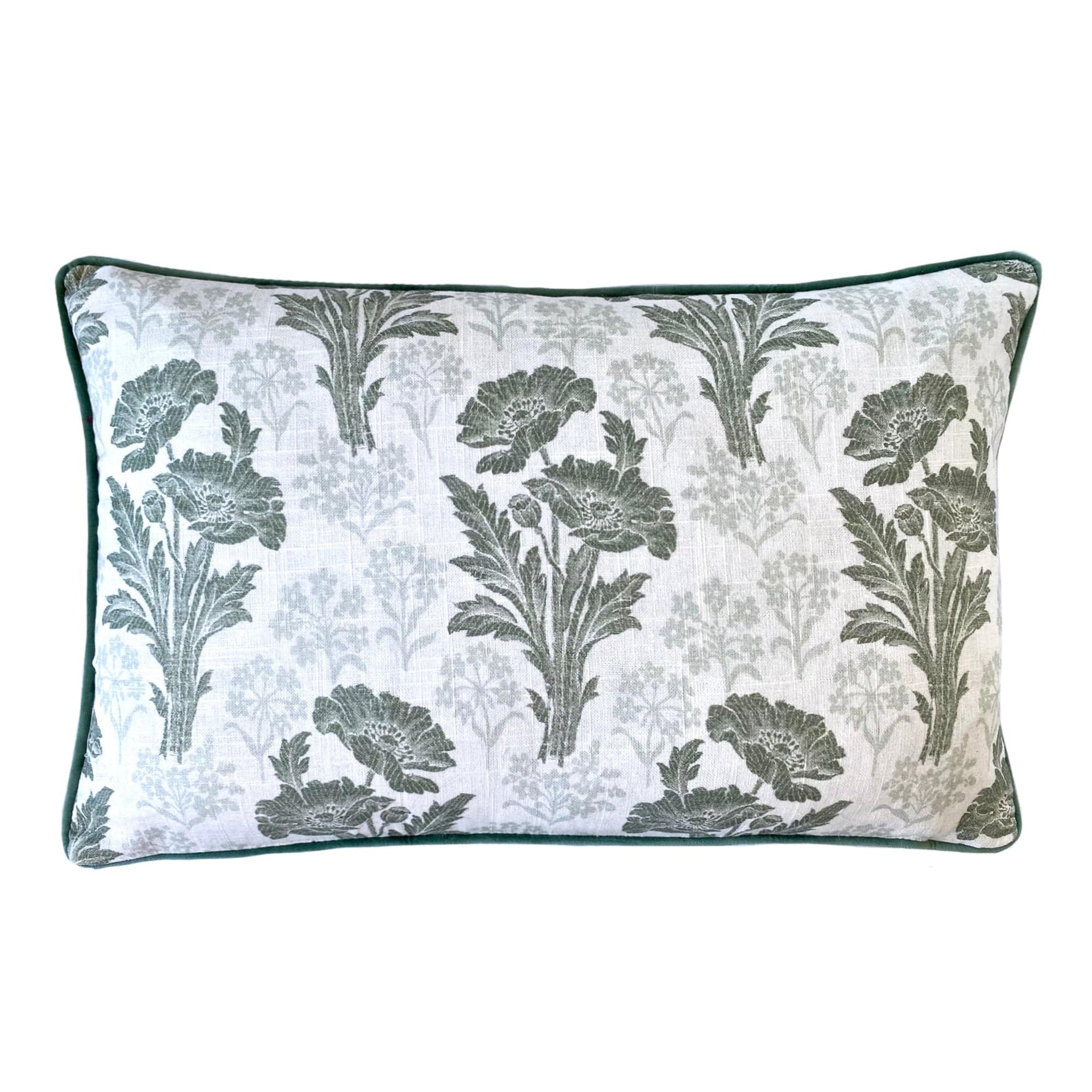 Laura Ashley Cushion LAURA ASHLEY | TAPESTRY BLOOM HEDGEROW GREEN 40X60CM FILLED CUSHION