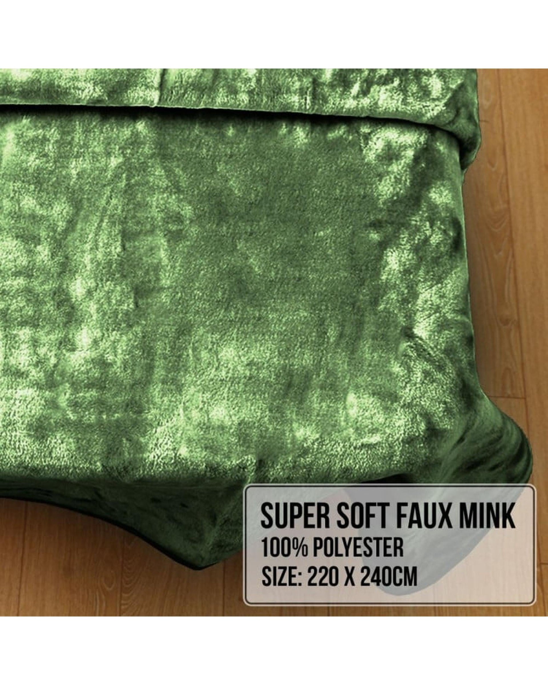 Laura Hill Blanket Laura Hill 800GSM Heavy Double-Sided Queen Faux Mink Blanket - Green