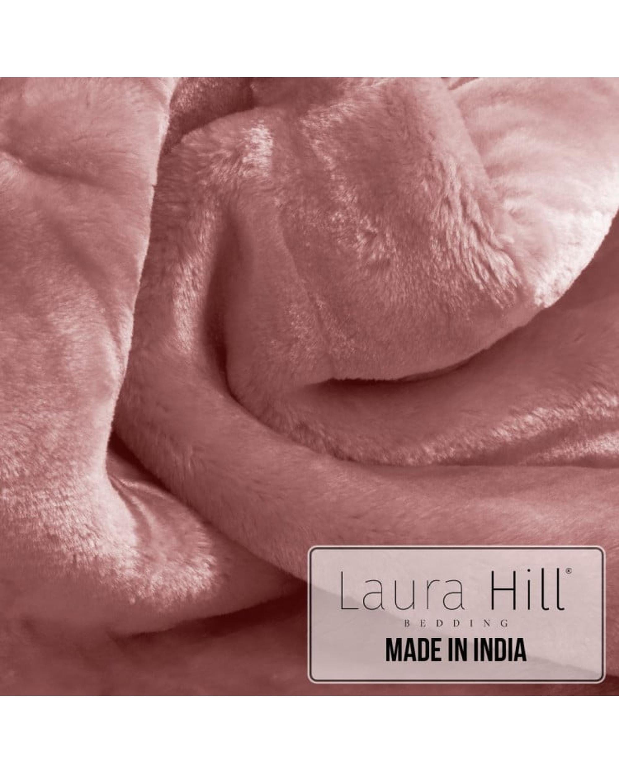 Laura Hill Blanket Laura Hill 800GSM Heavy Double-Sided Queen Faux Mink Blanket - Pink