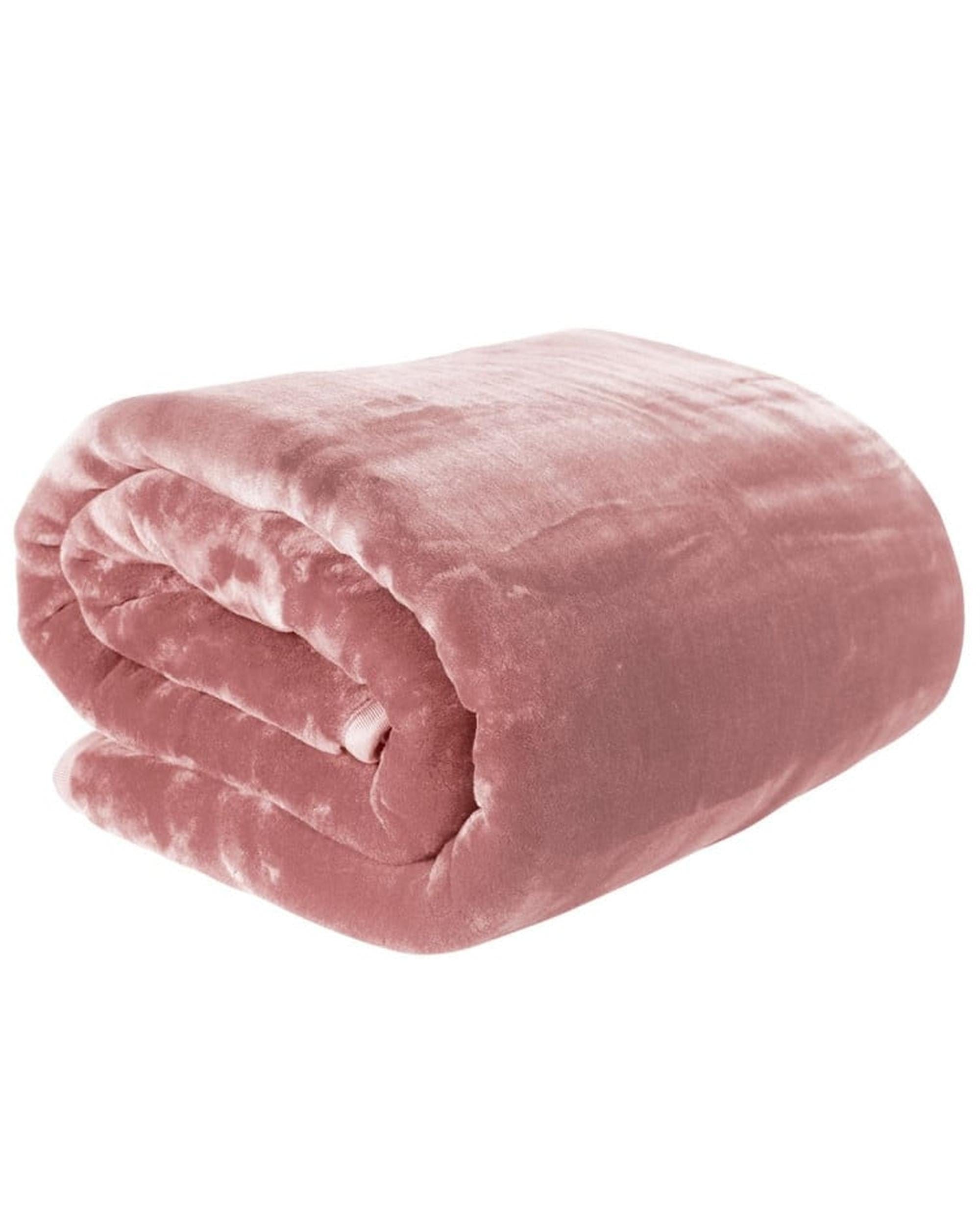 Laura Hill Blanket Laura Hill 800GSM Heavy Double-Sided Queen Faux Mink Blanket - Pink