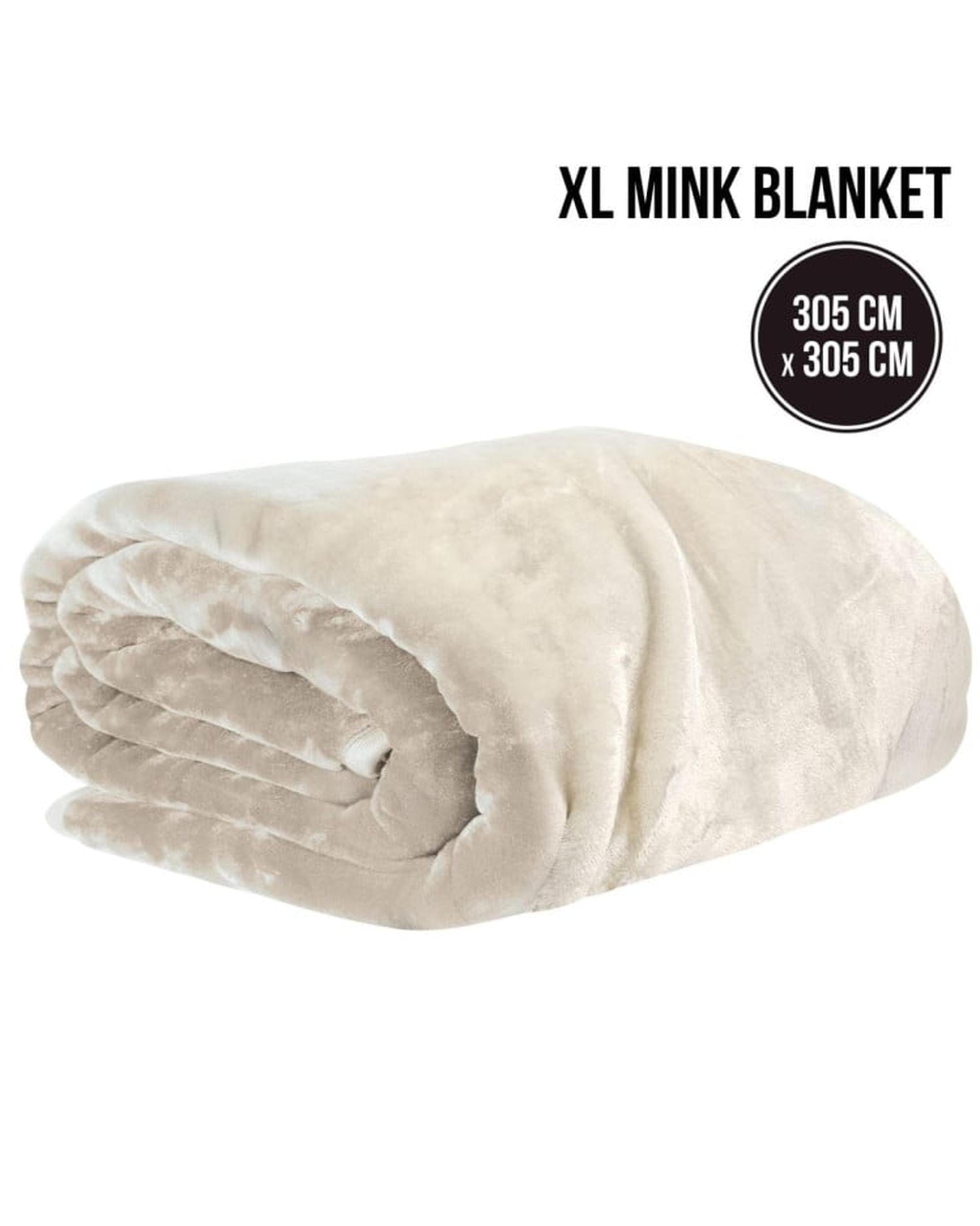 Laura Hill Blanket Laura Hill XL Double-Sided Oversized Faux Mink Blanket 305x305cm Beige