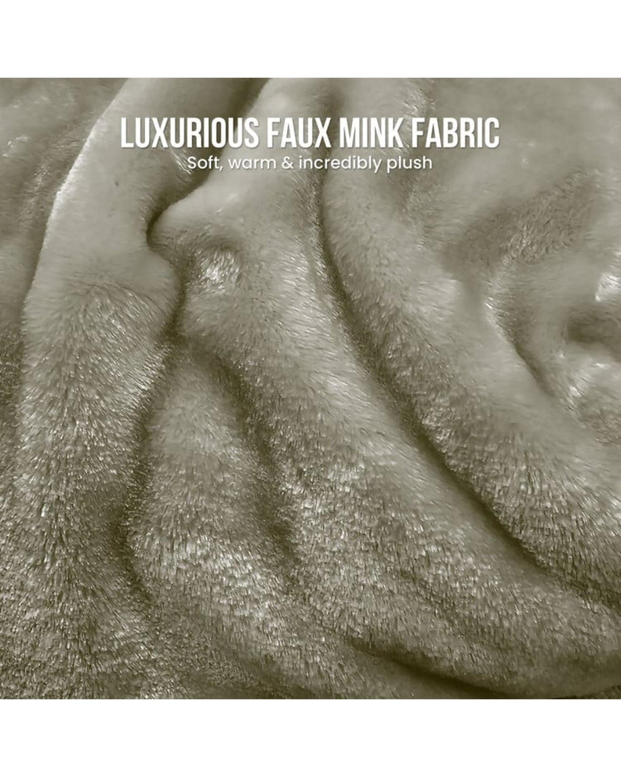 Laura Hill Blanket Laura Hill XL Double-Sided Oversized Faux Mink Blanket 305x305cm Olive