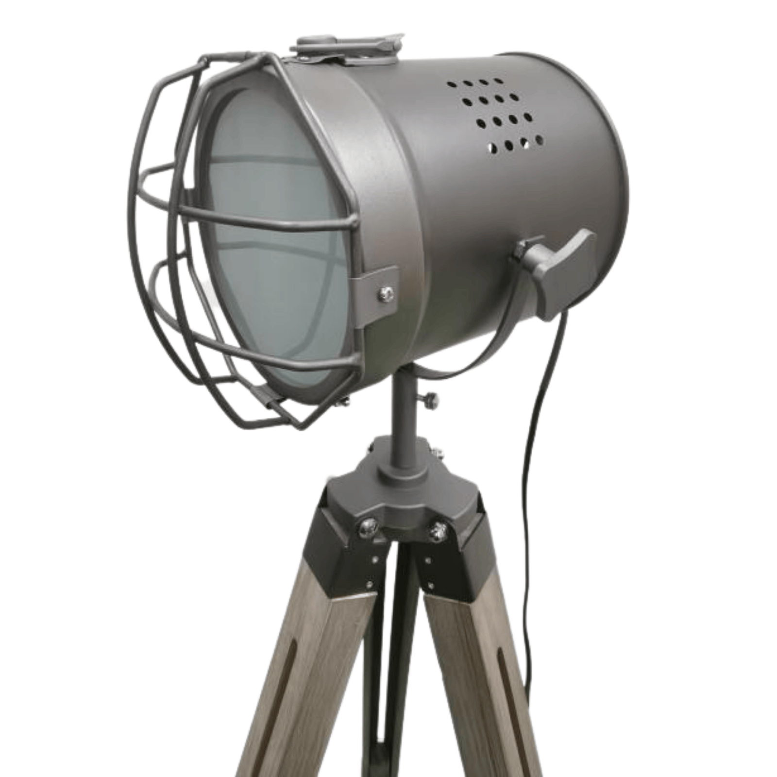 Lexi Lighting Home & Garden 139cm Nautical Tripod Floor Lamp w Steel Grey Lamp Head Searchlight Spot Light Modern
