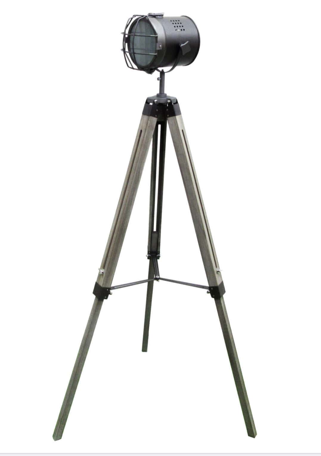 Lexi Lighting Home & Garden 139cm Nautical Tripod Floor Lamp w Steel Grey Lamp Head Searchlight Spot Light Modern