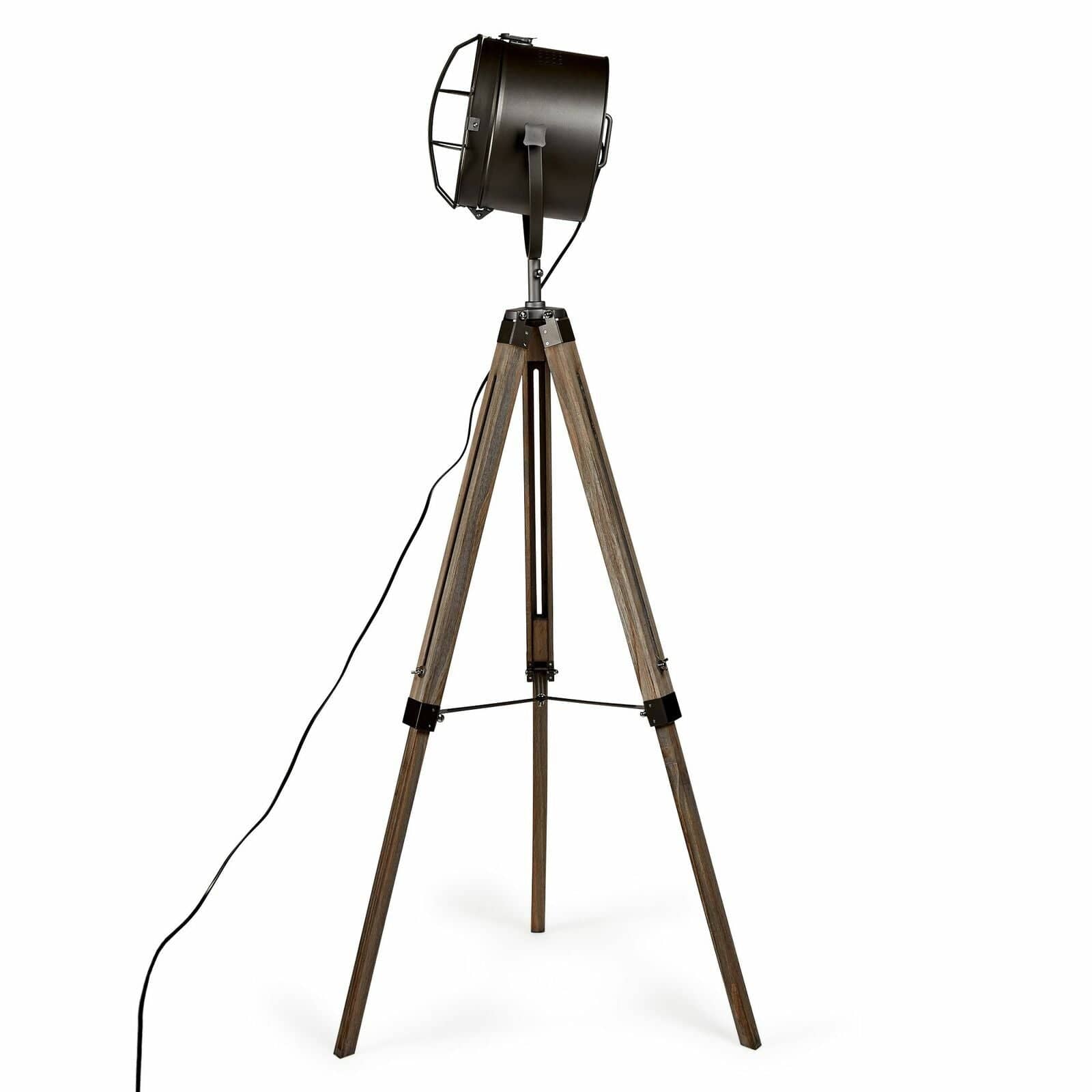 Lexi Lighting Home & Garden 153cm Nautical Tripod Floor Lamp w Matte Grey Lamp Head Searchlight Spot Light