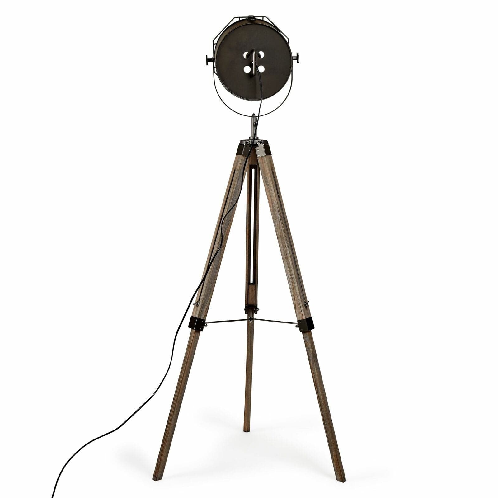 Lexi Lighting Home & Garden 153cm Nautical Tripod Floor Lamp w Matte Grey Lamp Head Searchlight Spot Light