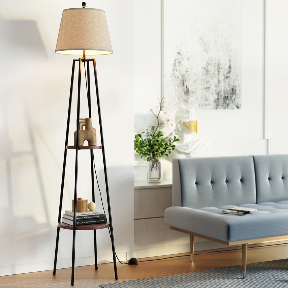 Lexi Lighting Home & Garden Artiss Floor Lamp 2 Tier Shelf Storage LED Light Stand Home Living Room Upright