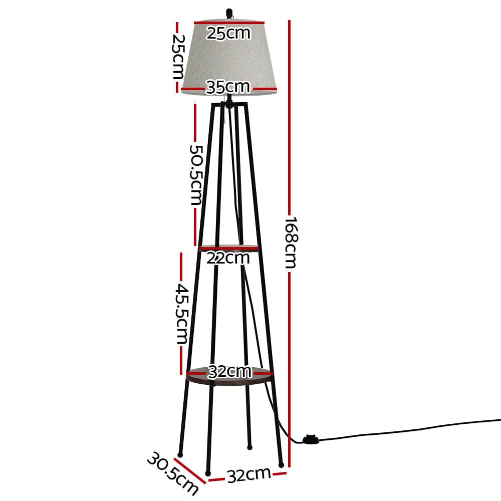 Lexi Lighting Home & Garden Artiss Floor Lamp 2 Tier Shelf Storage LED Light Stand Home Living Room Upright
