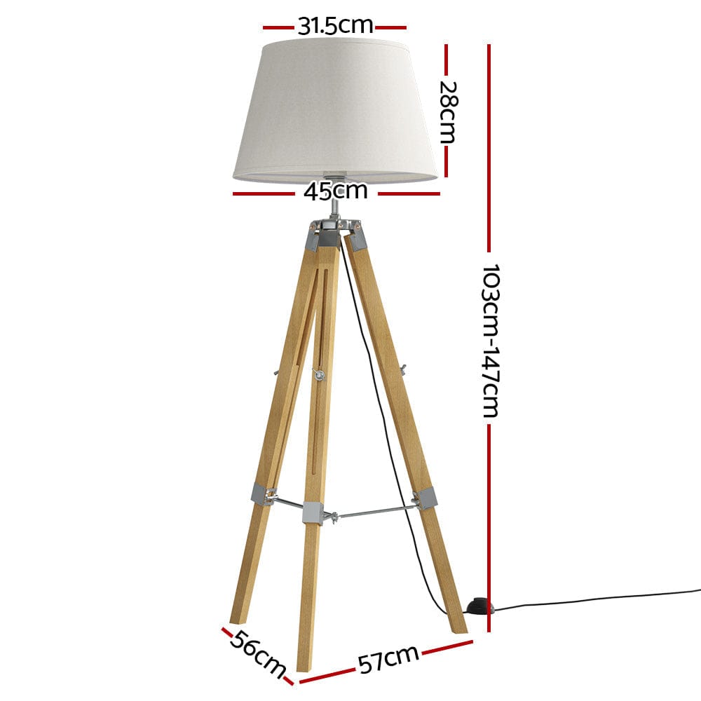 Lexi Lighting Home & Garden Artiss Tripod Floor Lamp Adjustable Height LED Light Stand Home Room Reading