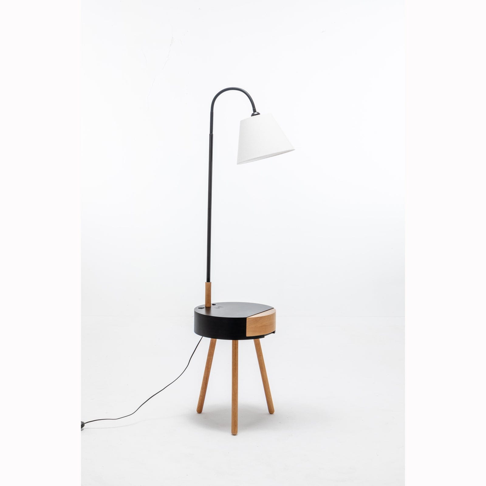 Lexi Lighting Home & Garden Florence Tripod Lamp Shelf Storage Drawer Bed Side Table Light w/ USB Charger