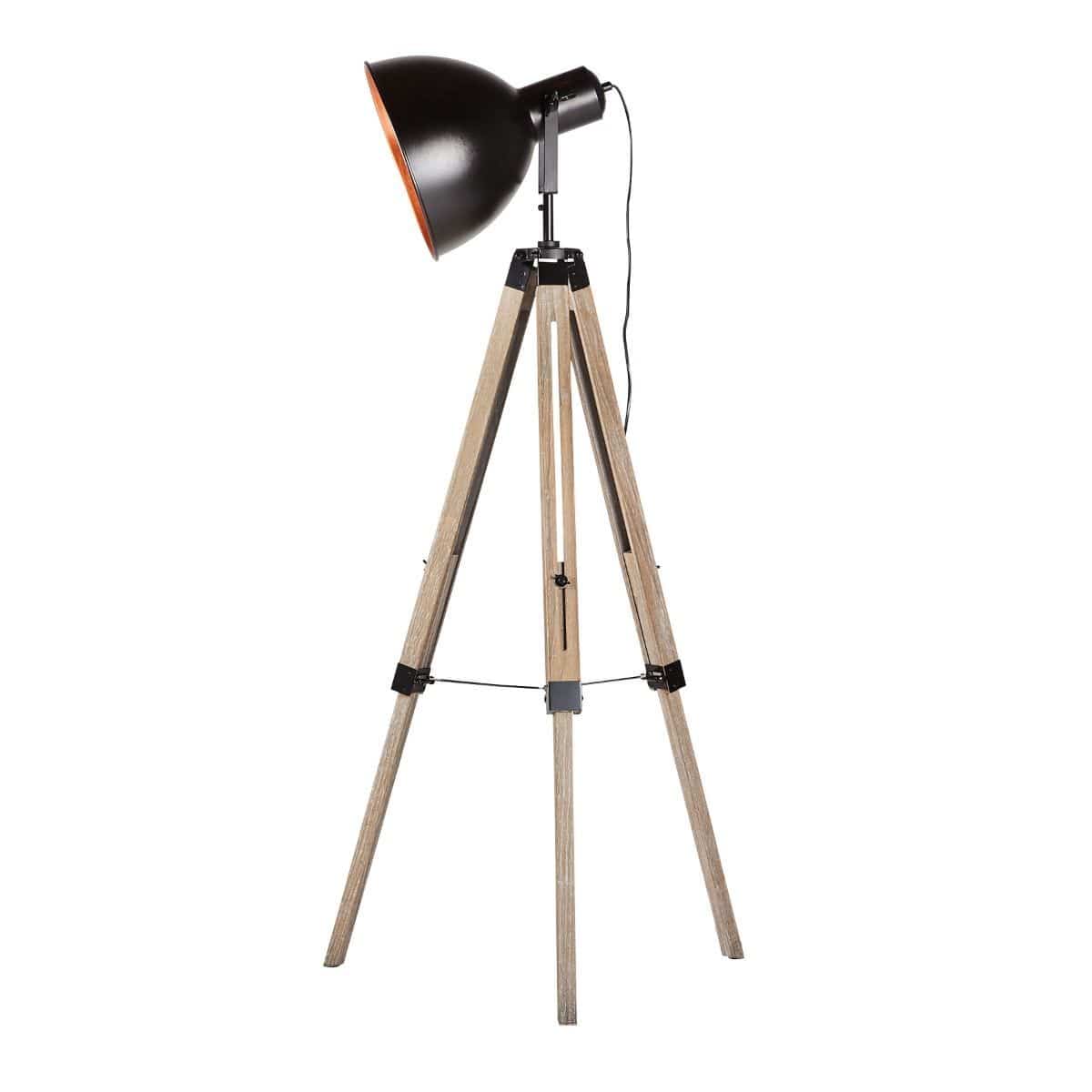 Lexi Lighting Home & Garden Havana Retro Large Tripod Floor Lamp Industrial Modern Adjustable Wood Frame Light