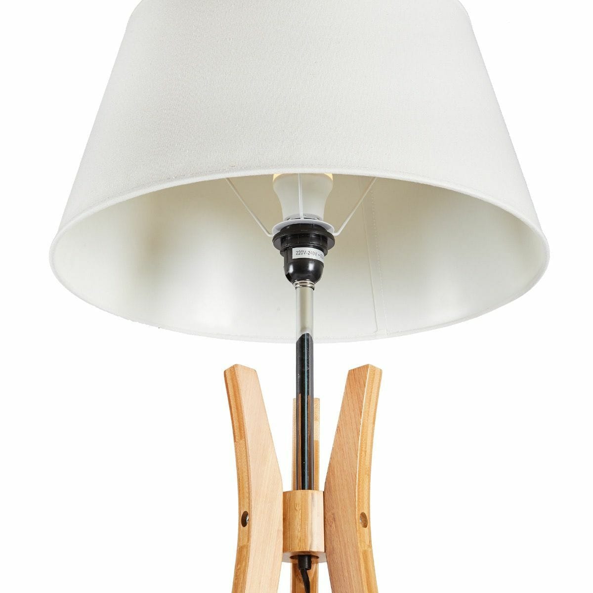 Lexi Lighting Home & Garden LARGE BAMBOO TRIPOD FLOOR LAMP Linen Shade Modern Light Vintage Wooden Scandi