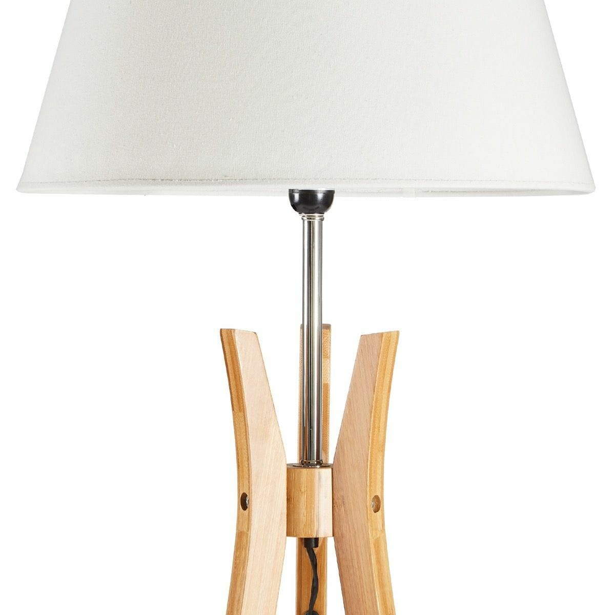 Lexi Lighting Home & Garden LARGE BAMBOO TRIPOD FLOOR LAMP Linen Shade Modern Light Vintage Wooden Scandi