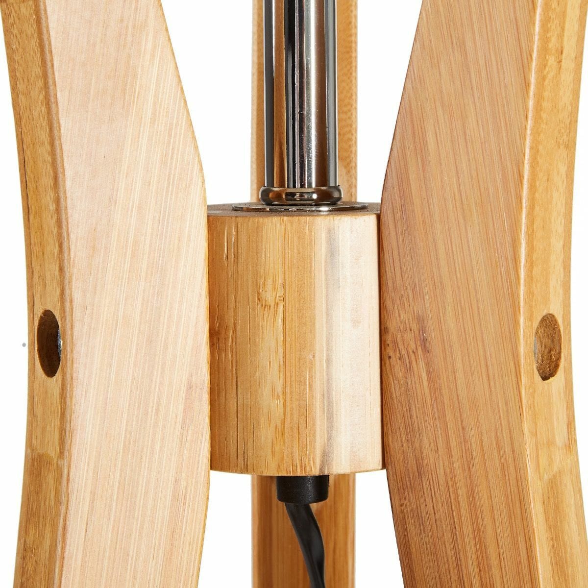 Lexi Lighting Home & Garden LARGE BAMBOO TRIPOD FLOOR LAMP Linen Shade Modern Light Vintage Wooden Scandi