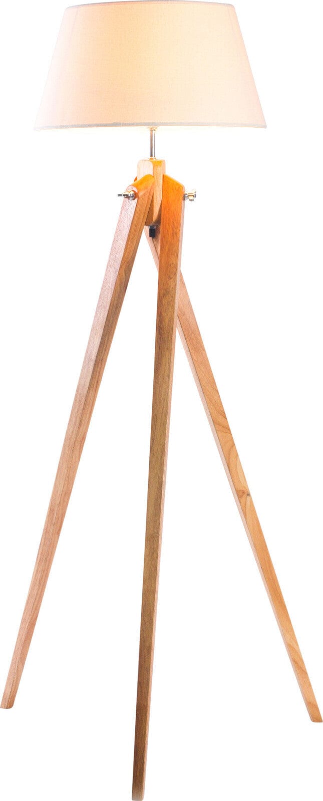 Lexi Lighting Home & Garden Large Tripod Floor Lamp Linen Shade Modern Bamboo Wooden Retro Twist Light