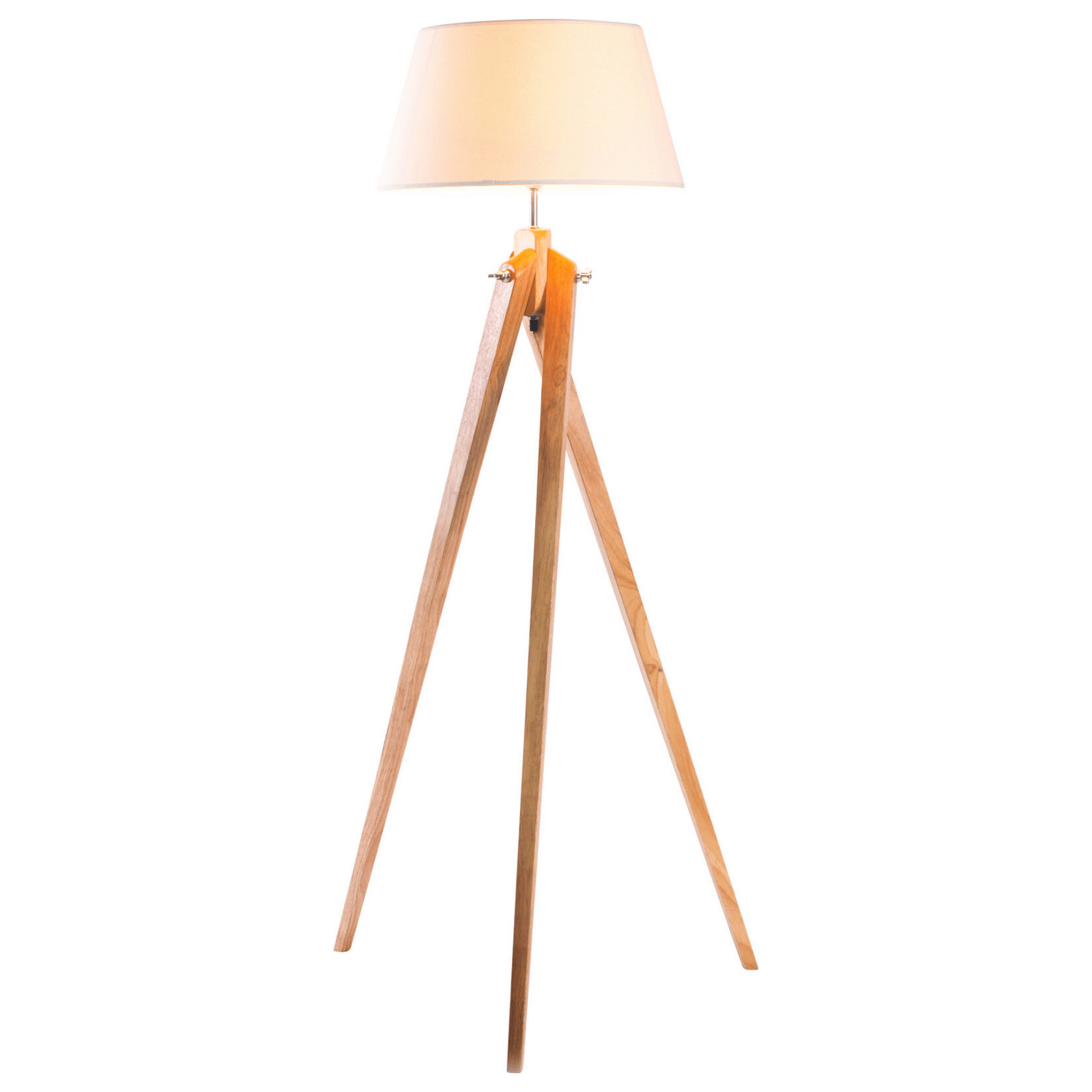Lexi Lighting Home & Garden Large Tripod Floor Lamp Linen Shade Modern Bamboo Wooden Retro Twist Light