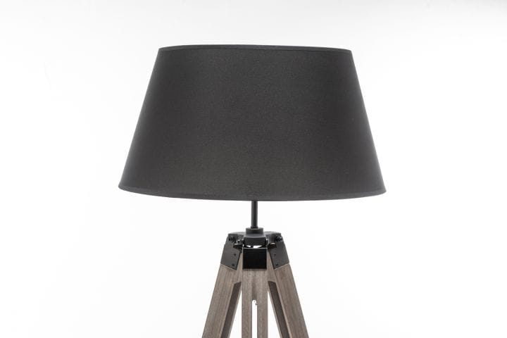 Lexi Lighting Home & Garden LARGE TRIPOD FLOOR LAMP Linen Shade Modern Light Retro Vintage Wooden